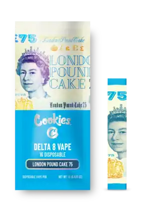 London Pound Cake 75 | Delta 8 1g Disposable Vape Pen w/ Live Terpenes