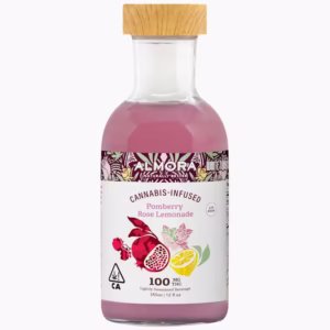 Almora - 12oz Bottle: 100mg THC Whitethorn Rose Lemonade Beverage